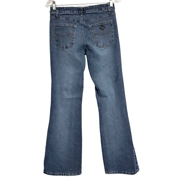 Y2K Angels Low Rise Bootcut Jeans Size 11 Stretch Diamond Heart Pocket Vintage 2 - Picture 1 of 11